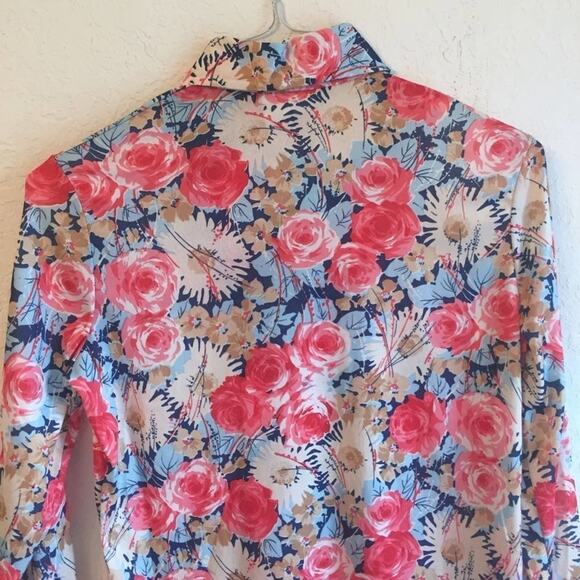 Vintage M button down blouse floral Sodi Miami FL - Picture 6 of 8